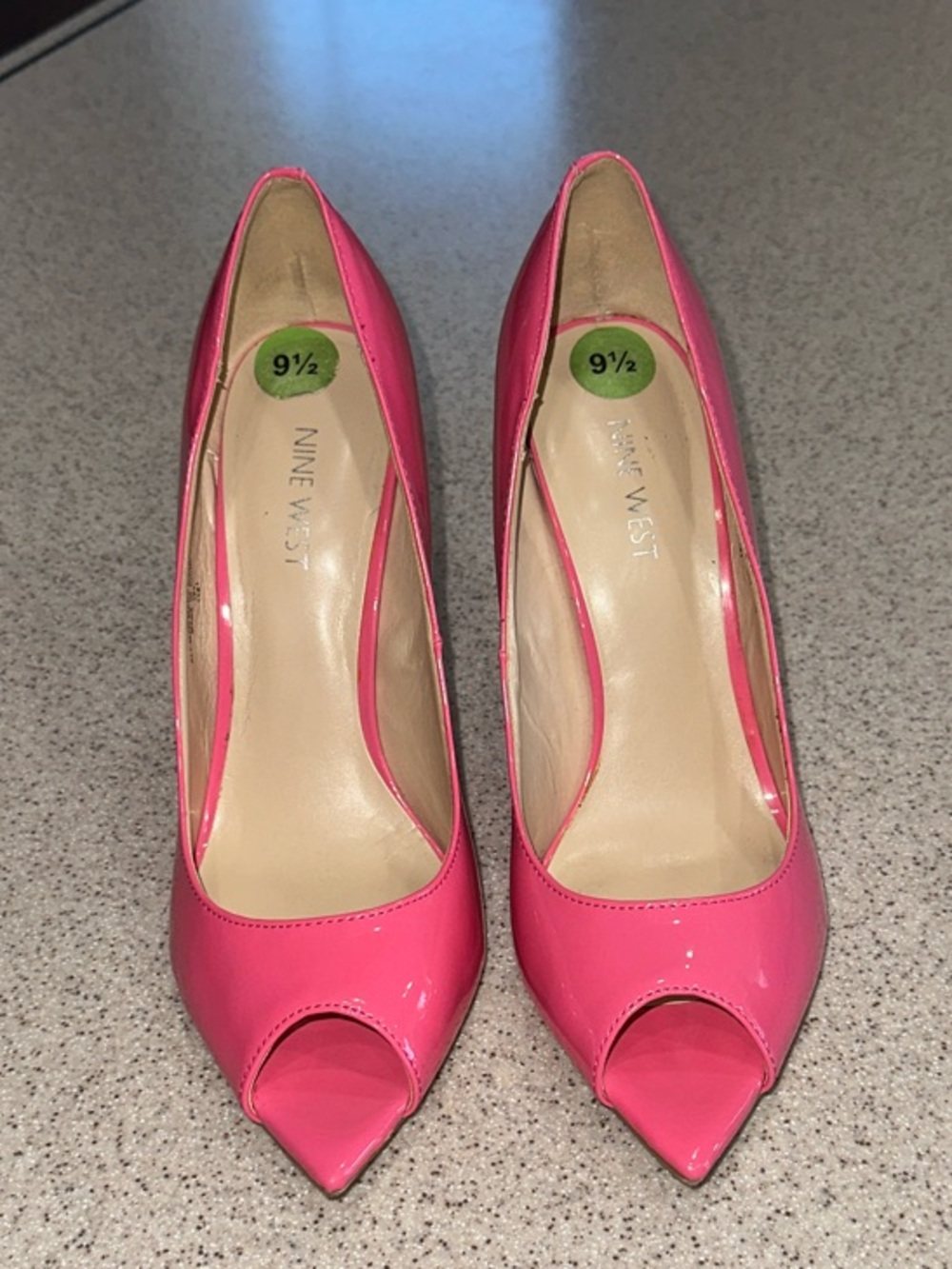 Nine West Barbie Pink Patent Peep-Toe Pumps High Heels size 9.5
